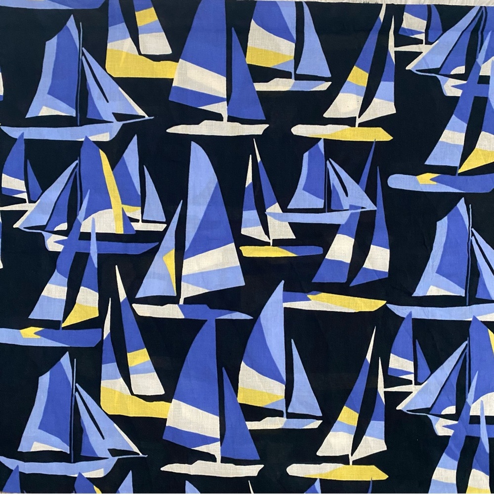 NWT Banana Republic 100% Cotton Sail boat Nautical print scarf shawl